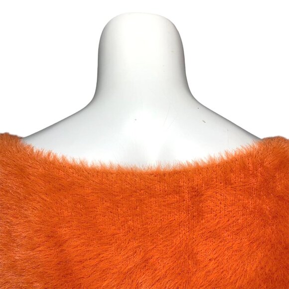 Y2K STYLE FUZZY ORANGE SWEATER - Picture 5 of 7